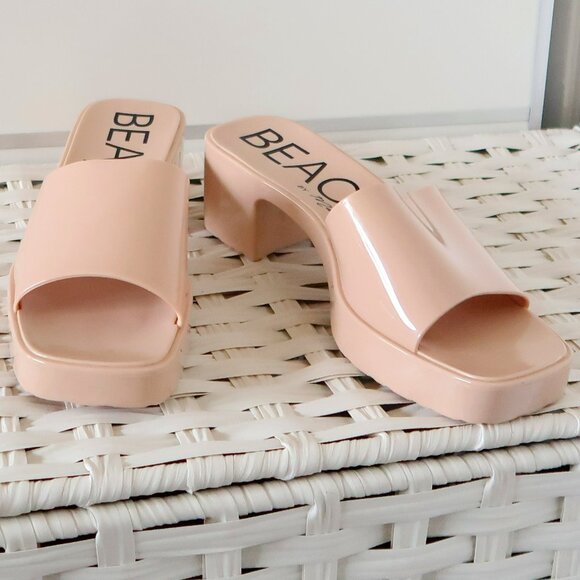 Beach by Matisse Nude Jelly Block Heel Slide Sandals Waterproof Summer Shoes 9 - Picture 6 of 16